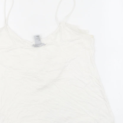 H&M Womens White Polyester Basic Tank Size L Scoop Neck