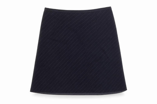 Planet Womens Black Striped Wool A-Line Skirt Size 10 Zip