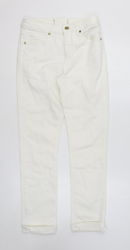 Wallis Womens White Cotton Skinny Jeans Size 8 L28 in Regular Zip