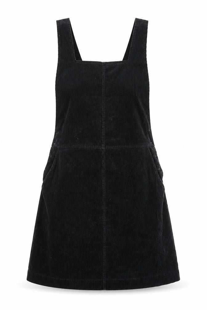Oasis Womens Black Cotton Mini Size 12 Square Neck Button