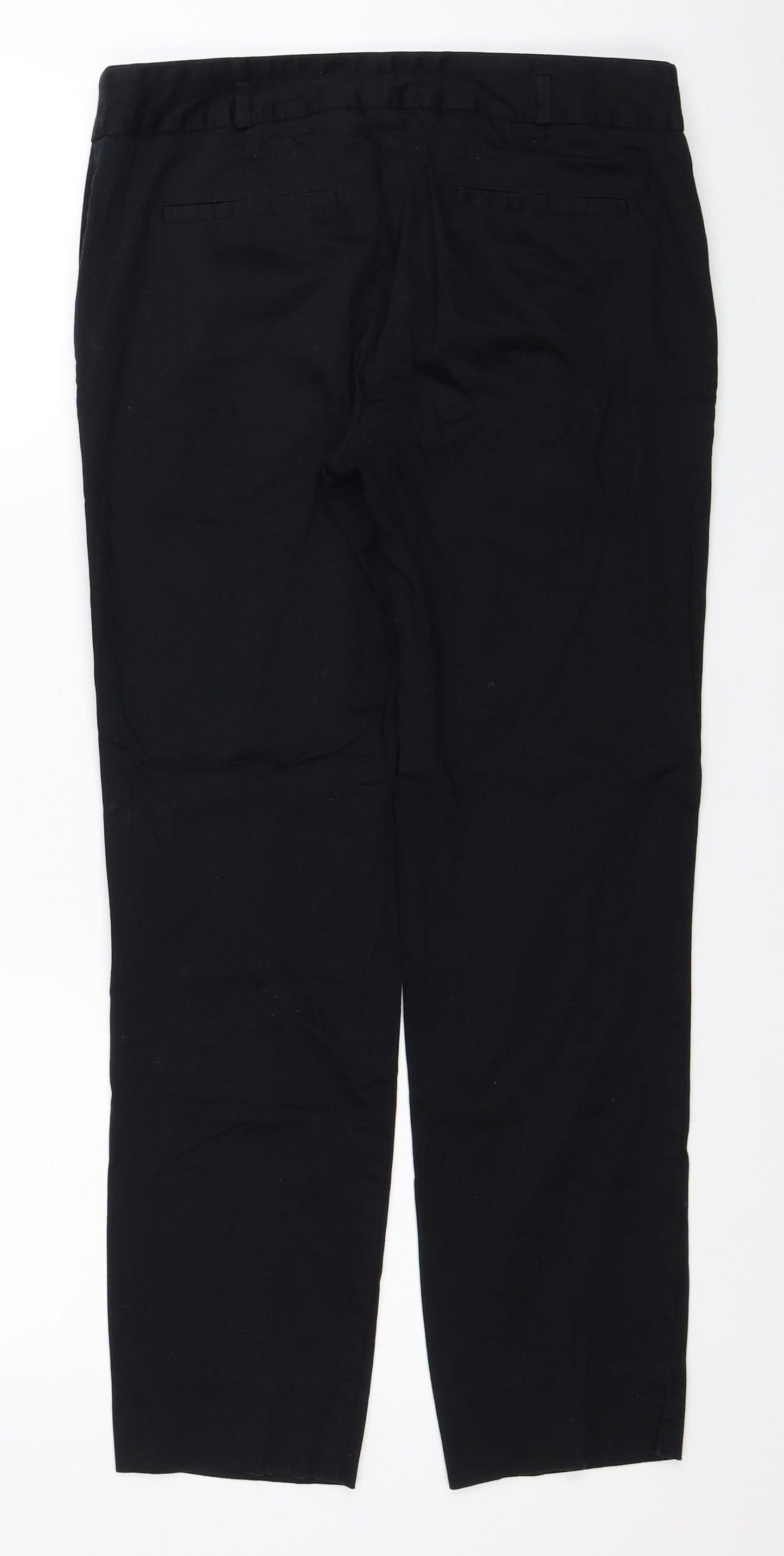 Warehouse Womens Black Cotton Straight Jeans Size 10 L26 in Regular Zip