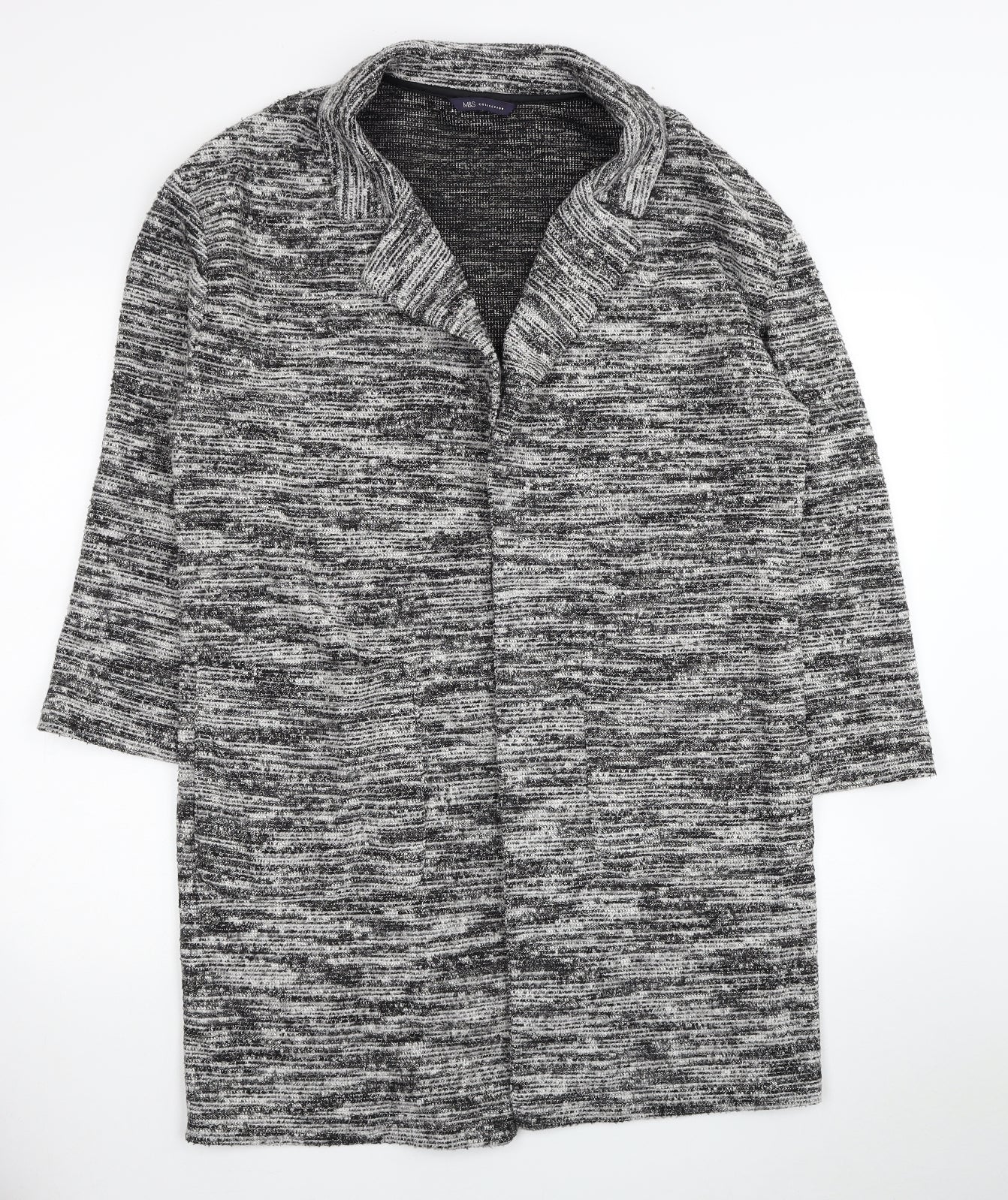 Marks & Spencer Womens Grey Overcoat Coat Size 12