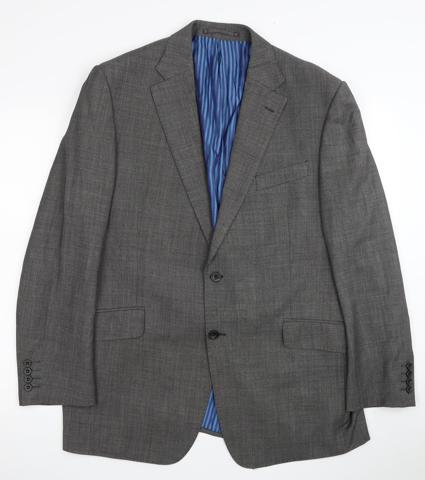 Marks and Spencer Mens Grey Wool Jacket Suit Jacket Size 42 - Shoulder Pads