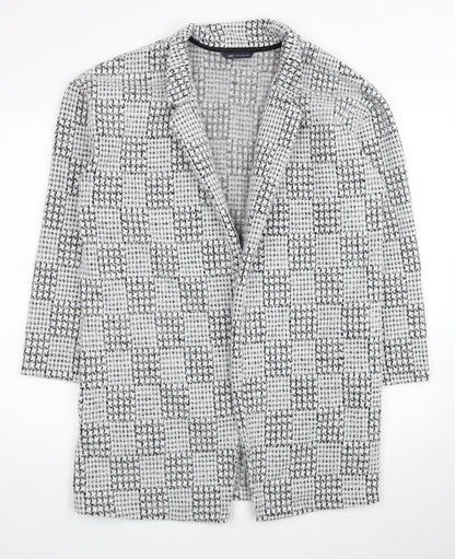 Marks & Spencer Womens White Geometric Kimono Coatigan Size 12