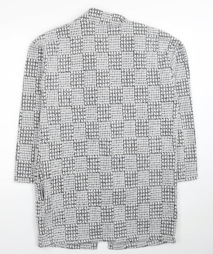 Marks & Spencer Womens White Geometric Kimono Coatigan Size 12