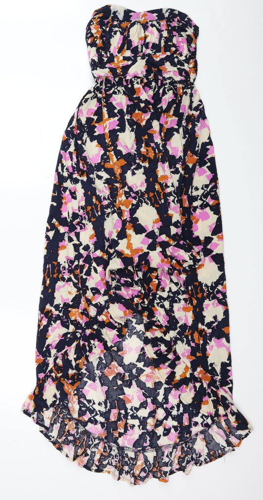 Mini Chica Womens Multicoloured Geometric Rayon Trapeze & Swing Size S Sweetheart Pullover