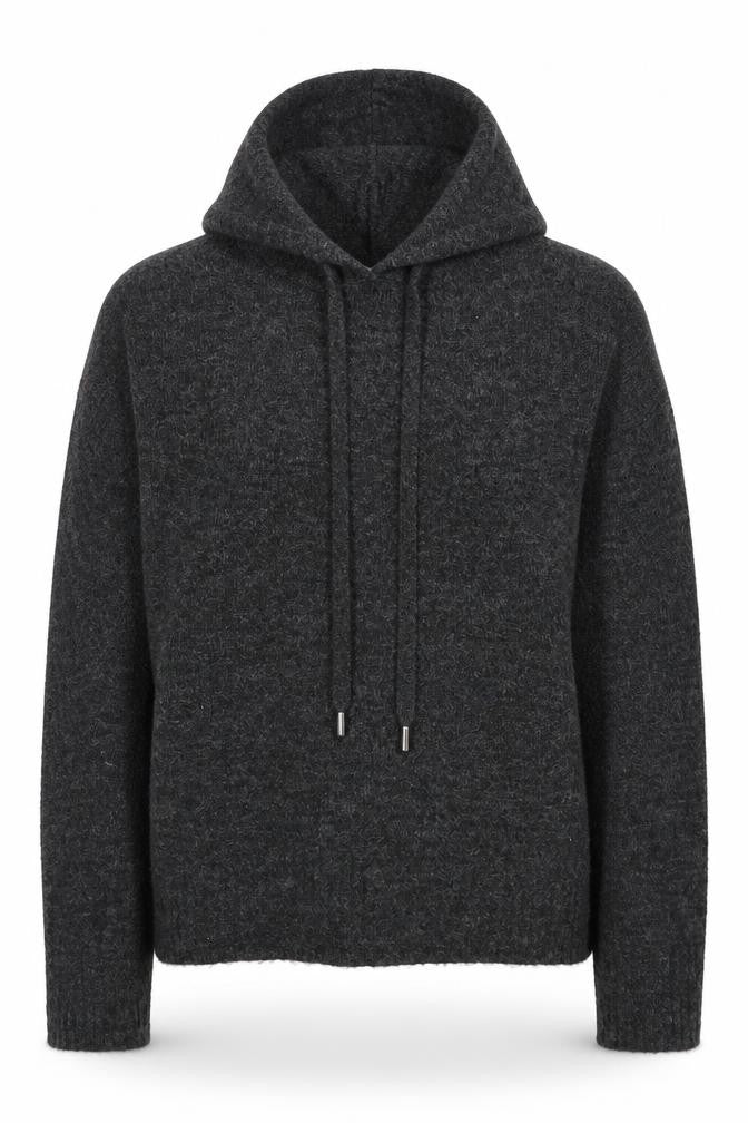 H&M Womens Grey Acrylic Pullover Hoodie Size S Pullover
