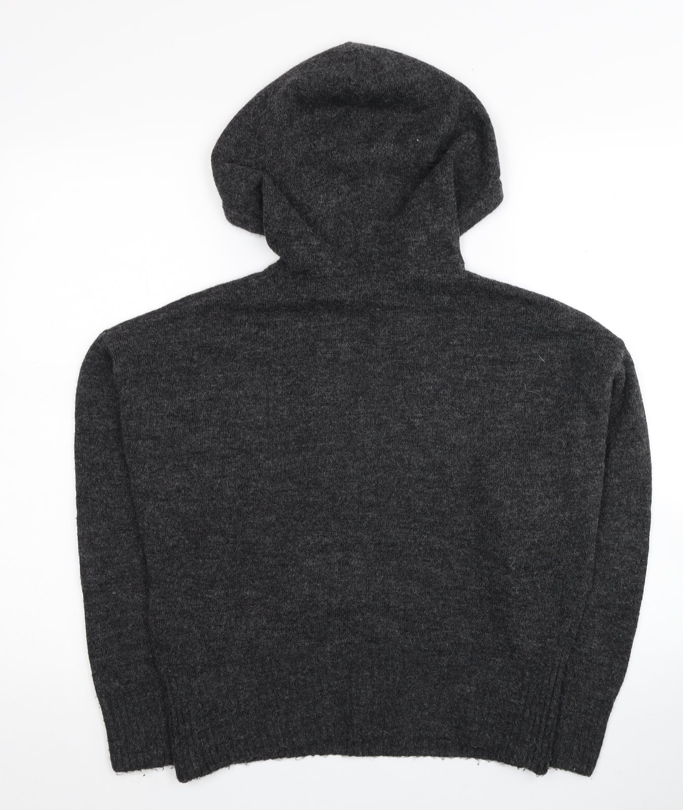 H&M Womens Grey Acrylic Pullover Hoodie Size S Pullover