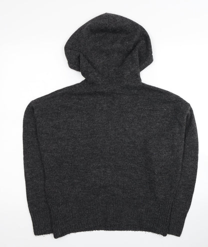 H&M Womens Grey Acrylic Pullover Hoodie Size S Pullover