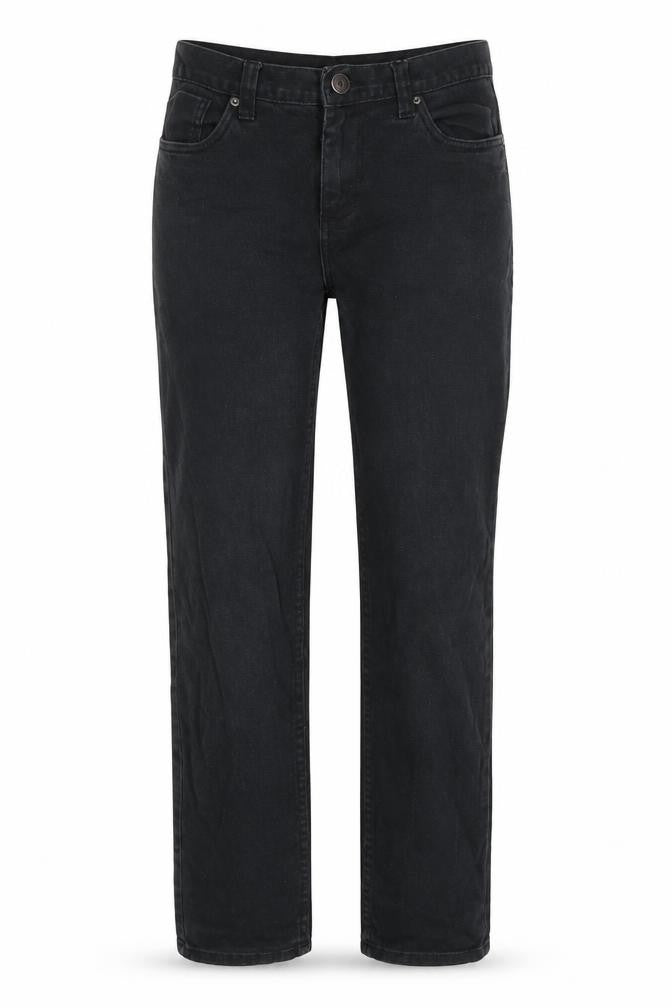 Denim & Co. Womens Black Cotton Straight Jeans Size 32 in L32 in Regular Zip