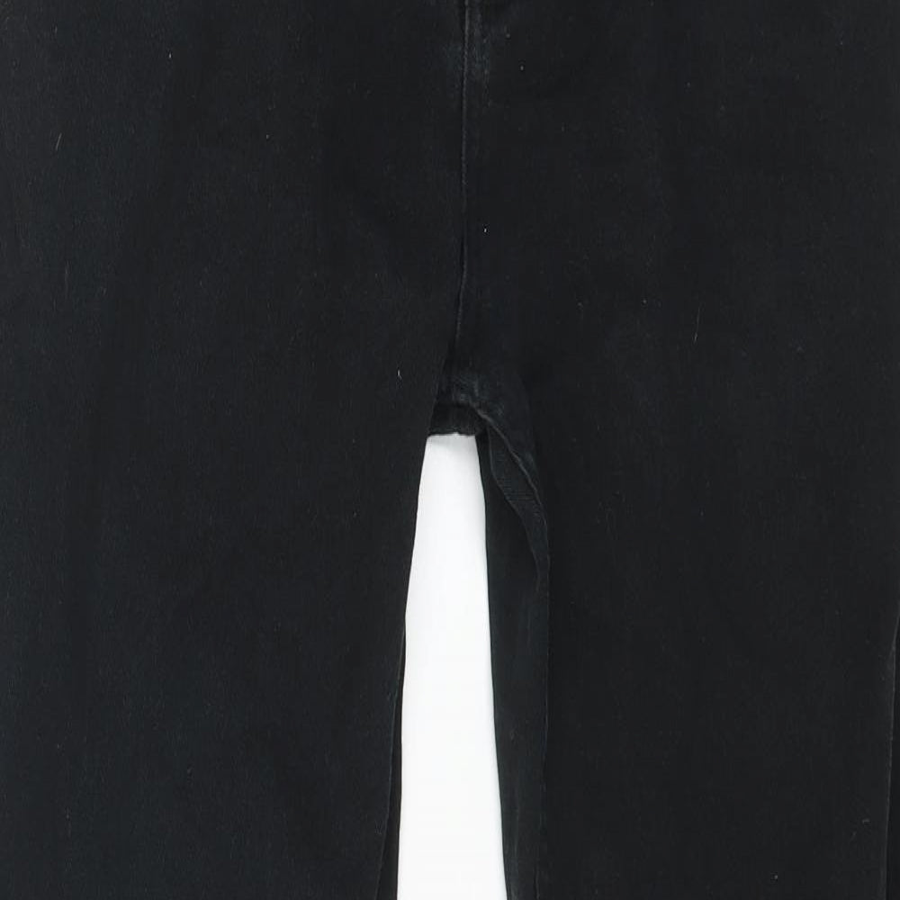 Denim & Co. Womens Black Cotton Straight Jeans Size 32 in L32 in Regular Zip