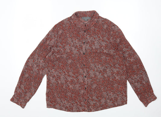 Primark Womens Multicoloured Geometric Polyester Basic Button-Up Size 10 Collared