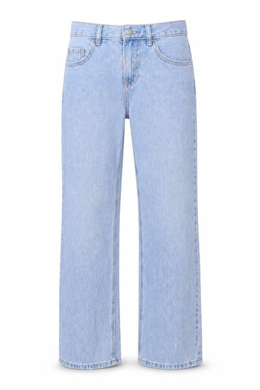 STR Womens Blue Cotton Flared Jeans Size 6 L32 in Regular Button