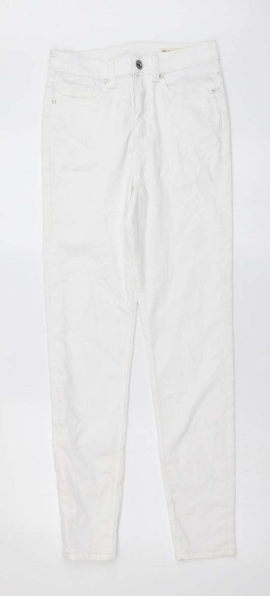 Marks and Spencer Womens White Cotton Skinny Jeans Size 8 L29 in Regular Button