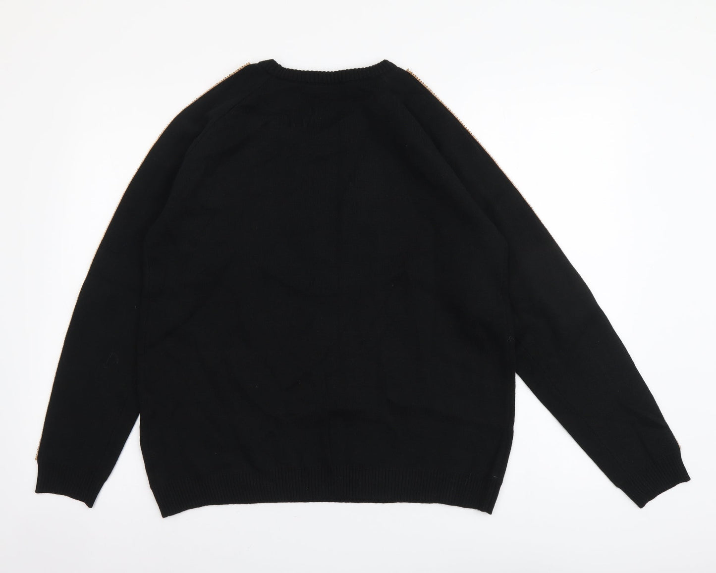 Atmosphere Womens Black Round Neck Acrylic Pullover Jumper Size 14