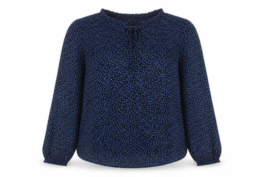 Marks and Spencer Womens Blue Polka Dot Viscose Basic Blouse Size 10 Collared