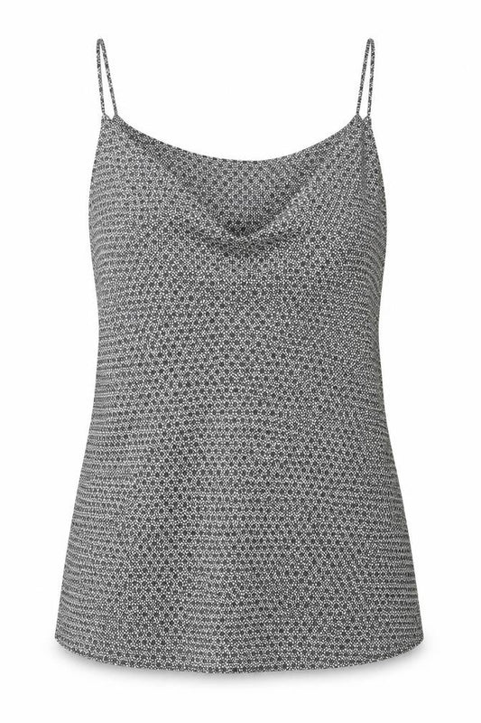 H&M Womens Black Geometric Polyester Camisole Blouse Size 8 V-Neck