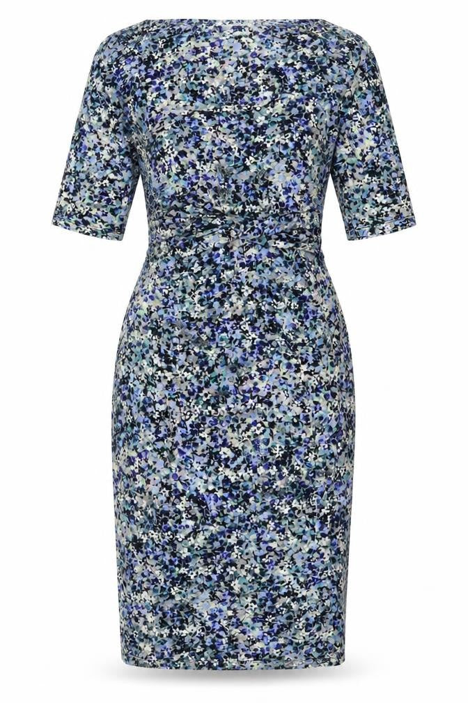 Monsoon Womens Multicoloured Floral Cotton Bodycon Size 12 Cowl Neck Pullover