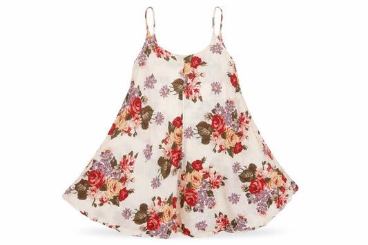 Brandy Melville Womens Multicoloured Floral Polyester Jersey Tank One Size V-Neck