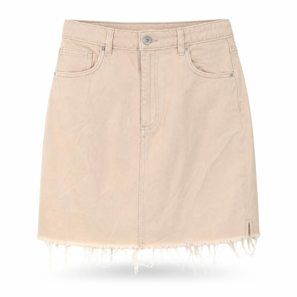 H&M Womens Orange Cotton Mini Skirt Size 10 Zip