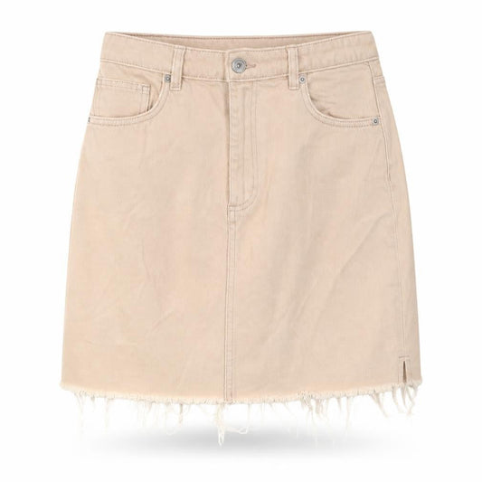 H&M Womens Orange Cotton Mini Skirt Size 10 Zip