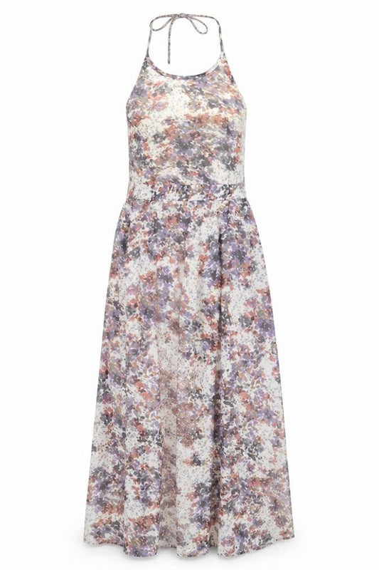 Jaune Rouge Womens Multicoloured Floral Polyester Maxi Size S Boat Neck Tie