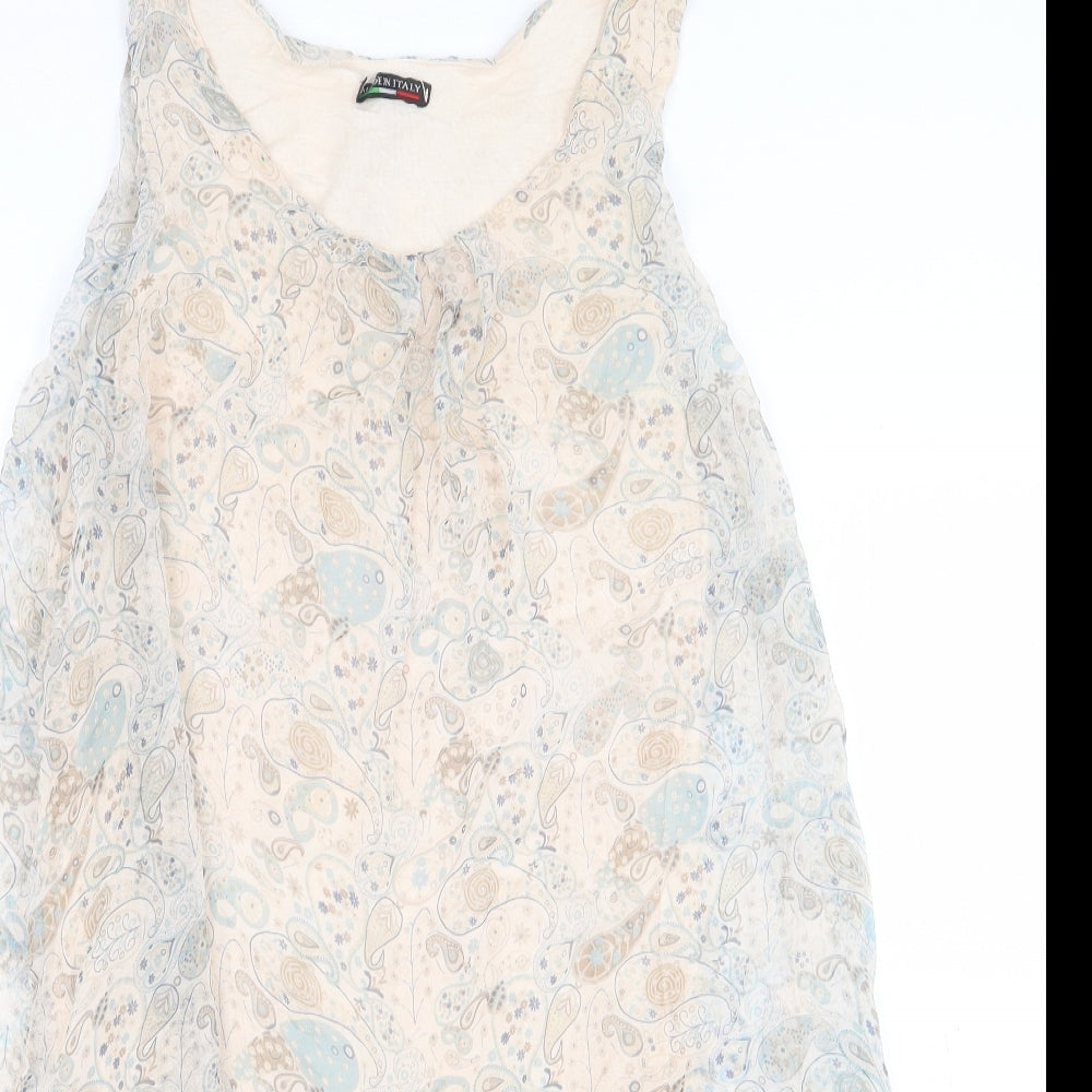 Made in Italy Womens Multicoloured Paisley Viscose Mini Size 6 Scoop Neck Pullover