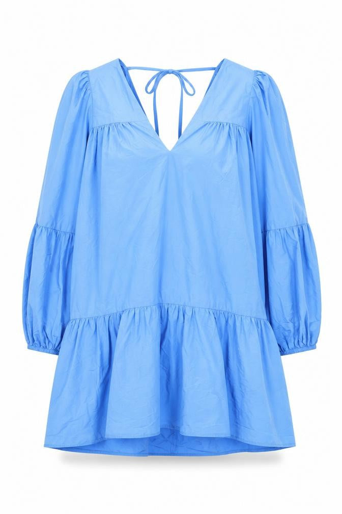 River Island Womens Blue Polyester A-Line Size 8 V-Neck Tie
