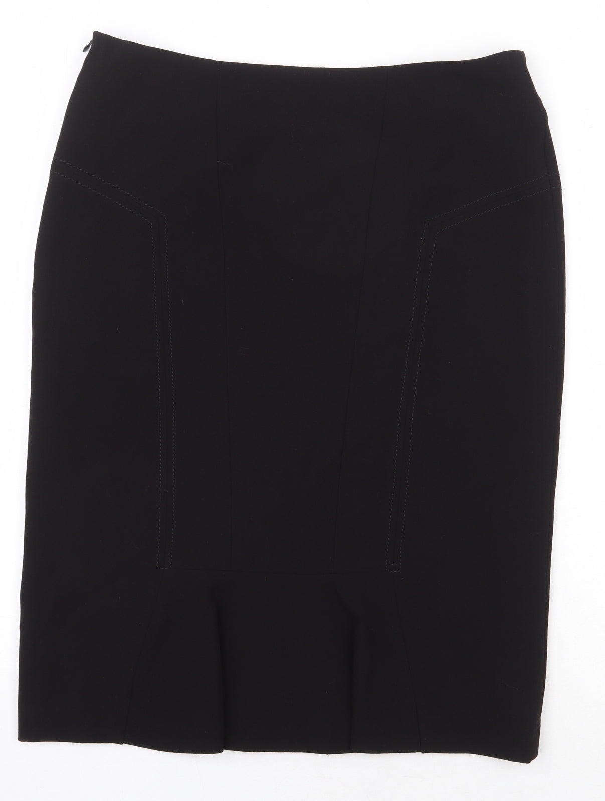 EWM Womens Black Polyester Straight & Pencil Skirt Size 12 Zip