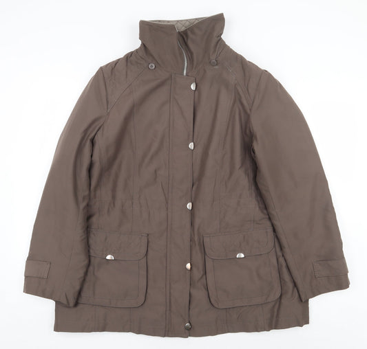 Bonmarché Womens Brown Rain Coat Coat Size M Zip