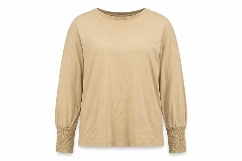Mango Womens Brown Polyester Basic T-Shirt Size M Crew Neck