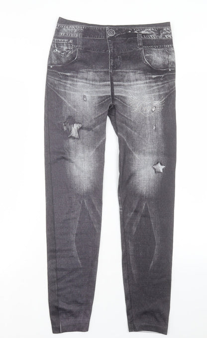 Preworn Womens Grey Cotton Capri Trousers Size 30 L28 in Regular