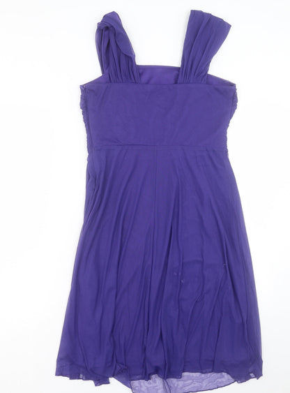 Next Womens Purple Nylon A-Line Size 12 Square Neck Zip