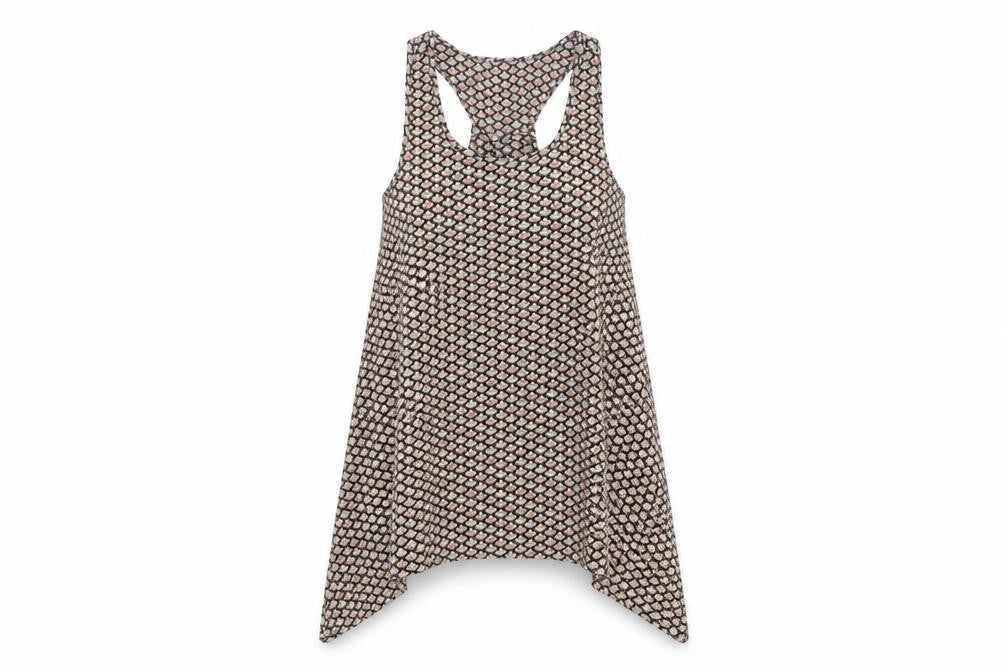 Preworn Womens Multicoloured Geometric Polyester Basic Tank Size 8 Scoop Neck