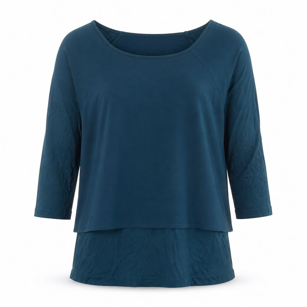 SAVIDA Womens Green Viscose Basic T-Shirt Size 12 Boat Neck