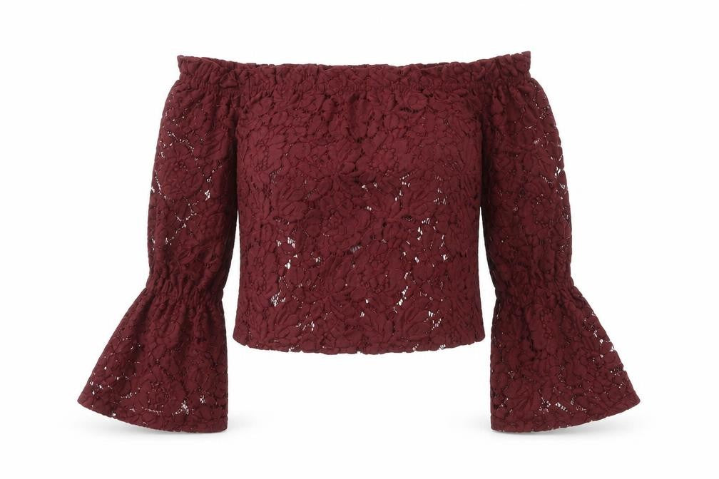 Missguided Womens Purple Polyester Basic T-Shirt Size 8 Off the Shoulder
