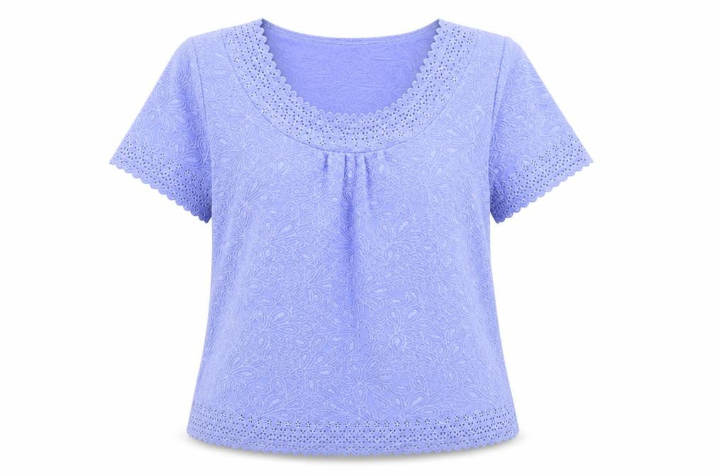 anna Rose Womens Purple Polyester Basic T-Shirt Size L Scoop Neck