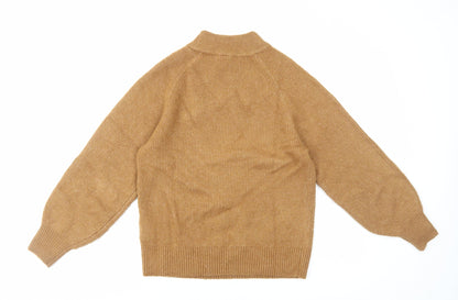 Gap Womens Brown Mock Neck Acrylic Pullover Jumper Size XS