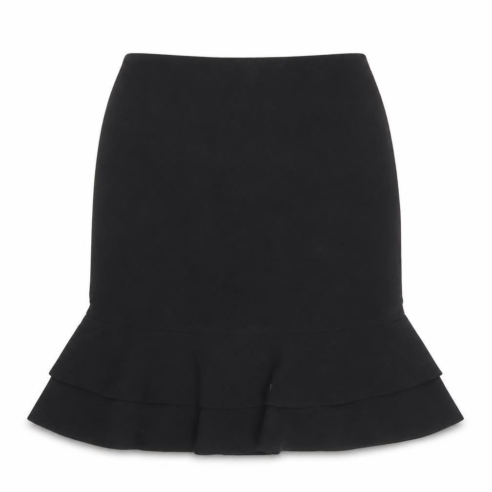 Precis Womens Black Polyester Flare Skirt Size 10 Zip
