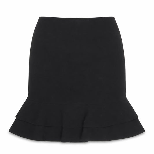 Precis Womens Black Polyester Flare Skirt Size 10 Zip