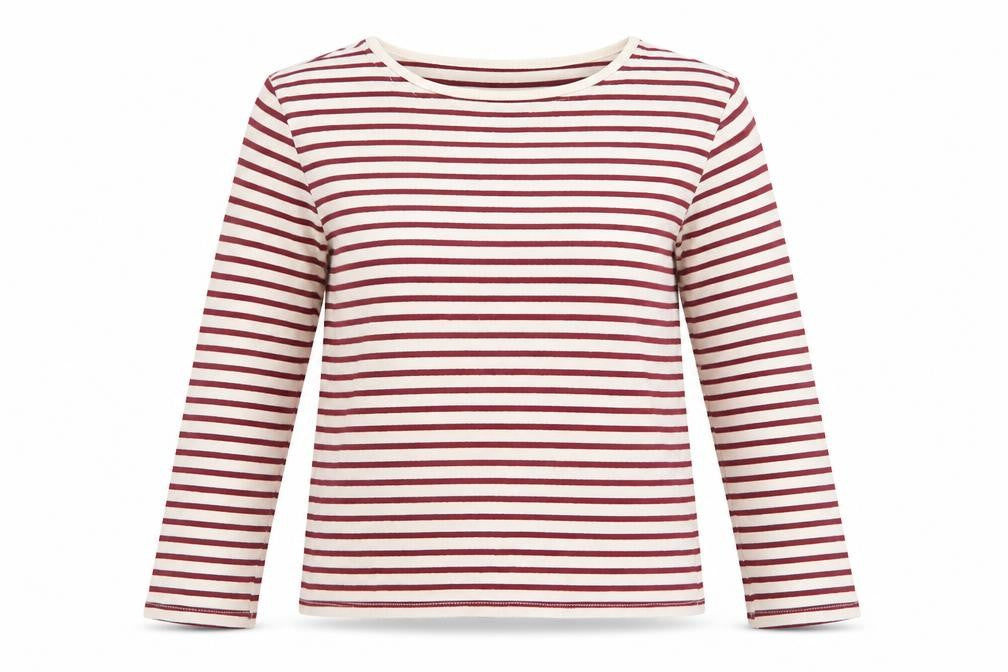 ASOS Womens Red Striped Cotton Basic T-Shirt Size 8 Round Neck