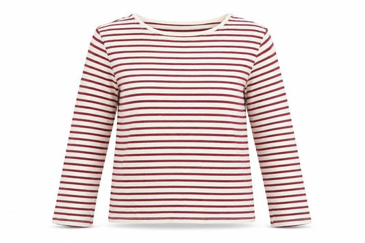ASOS Womens Red Striped Cotton Basic T-Shirt Size 8 Round Neck