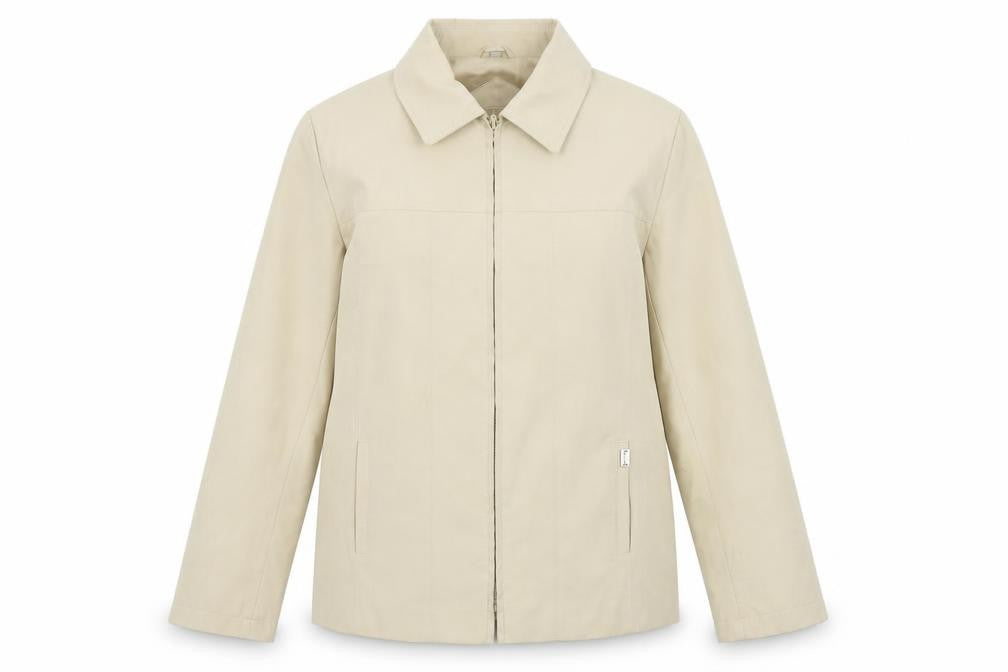 JBC Collection Womens Beige Biker Jacket Size 10 Zip