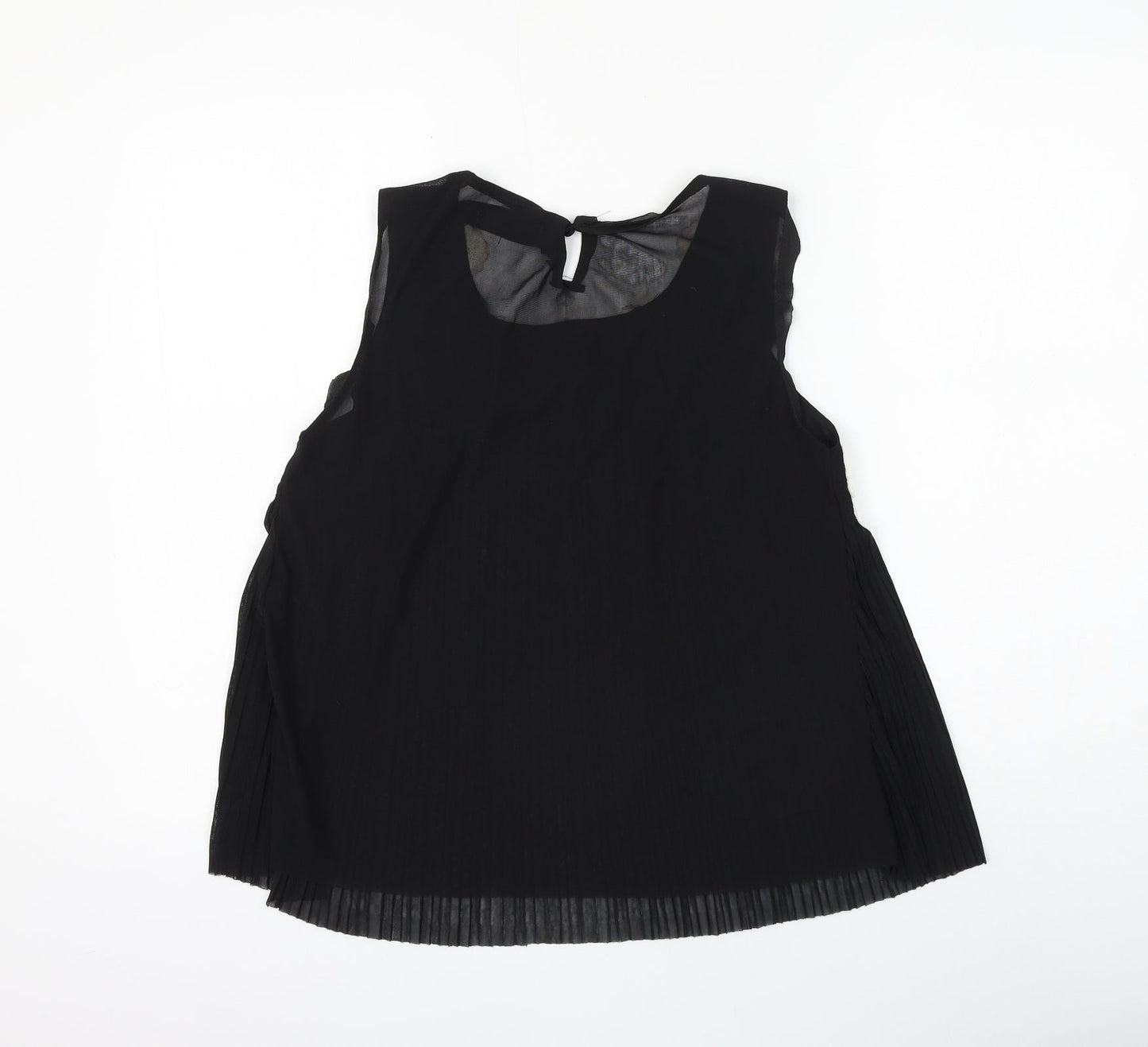E-Lady Womens Black Polyester Basic Blouse Size L Round Neck - Flower