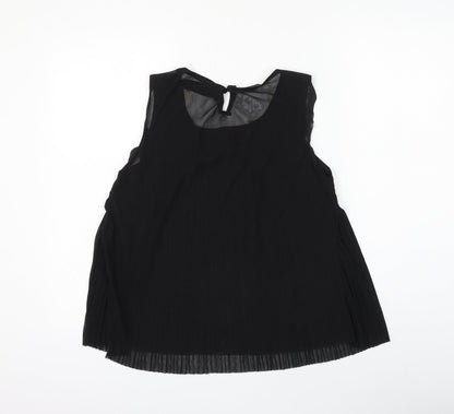 E-Lady Womens Black Polyester Basic Blouse Size L Round Neck - Flower