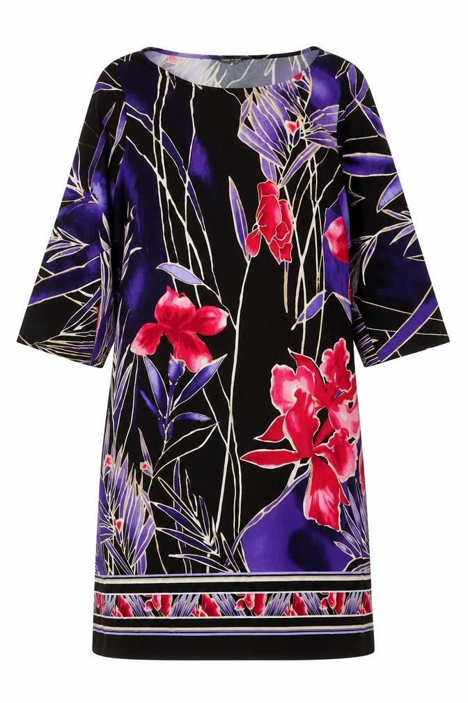 Nine West Womens Multicoloured Floral Polyester Shift Size 14 Boat Neck Pullover