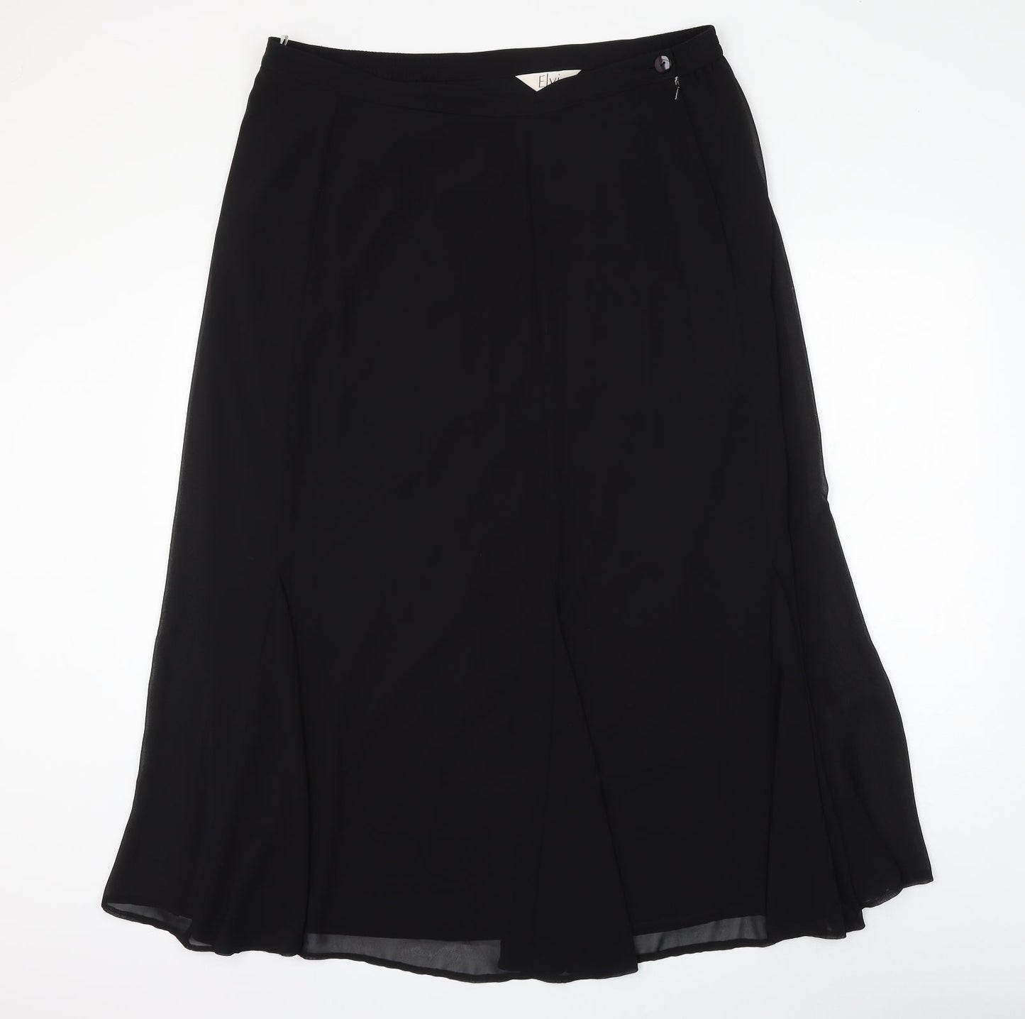 ELVI Womens Black Polyester Flare Skirt Size 38 in Zip
