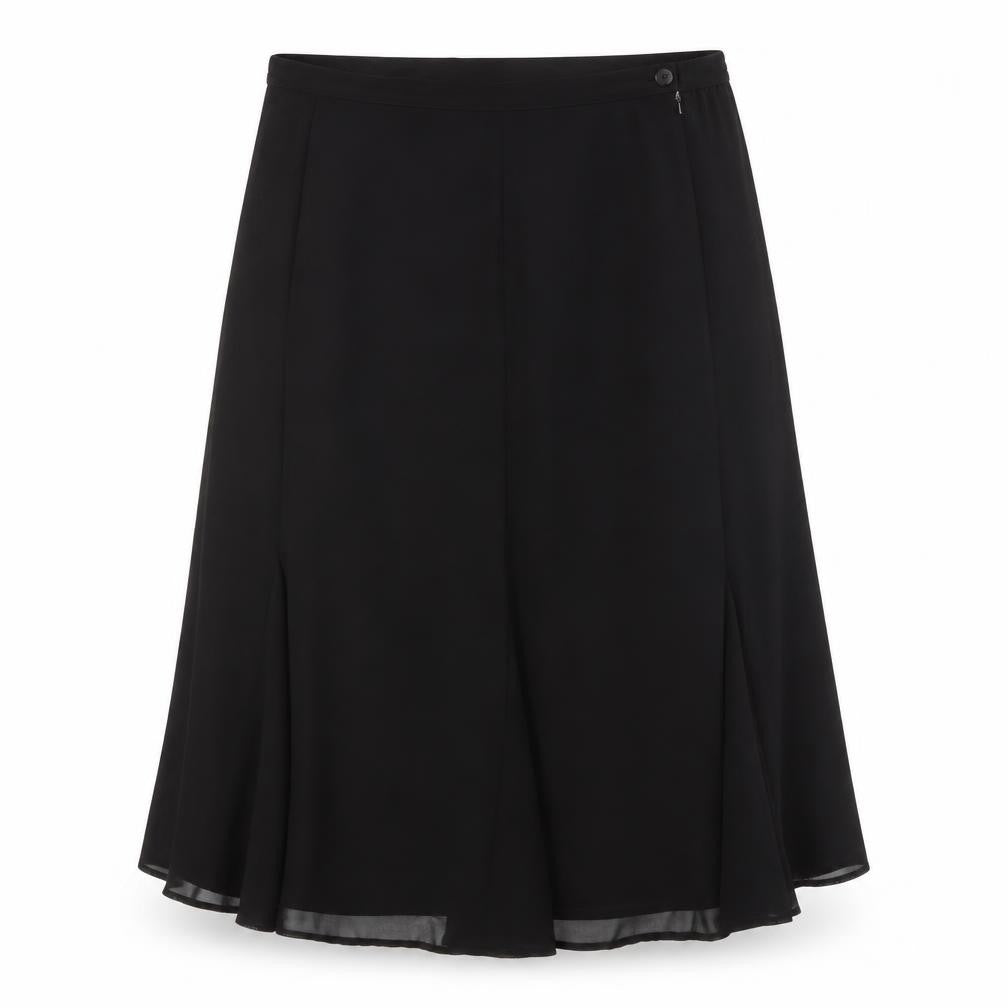 ELVI Womens Black Polyester Flare Skirt Size 38 in Zip