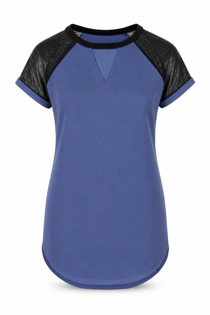 Select Womens Blue Polyester Shift Size 14 Round Neck Pullover