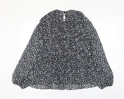 Primark Womens Multicoloured Geometric Polyester Basic Blouse Size 10 Round Neck